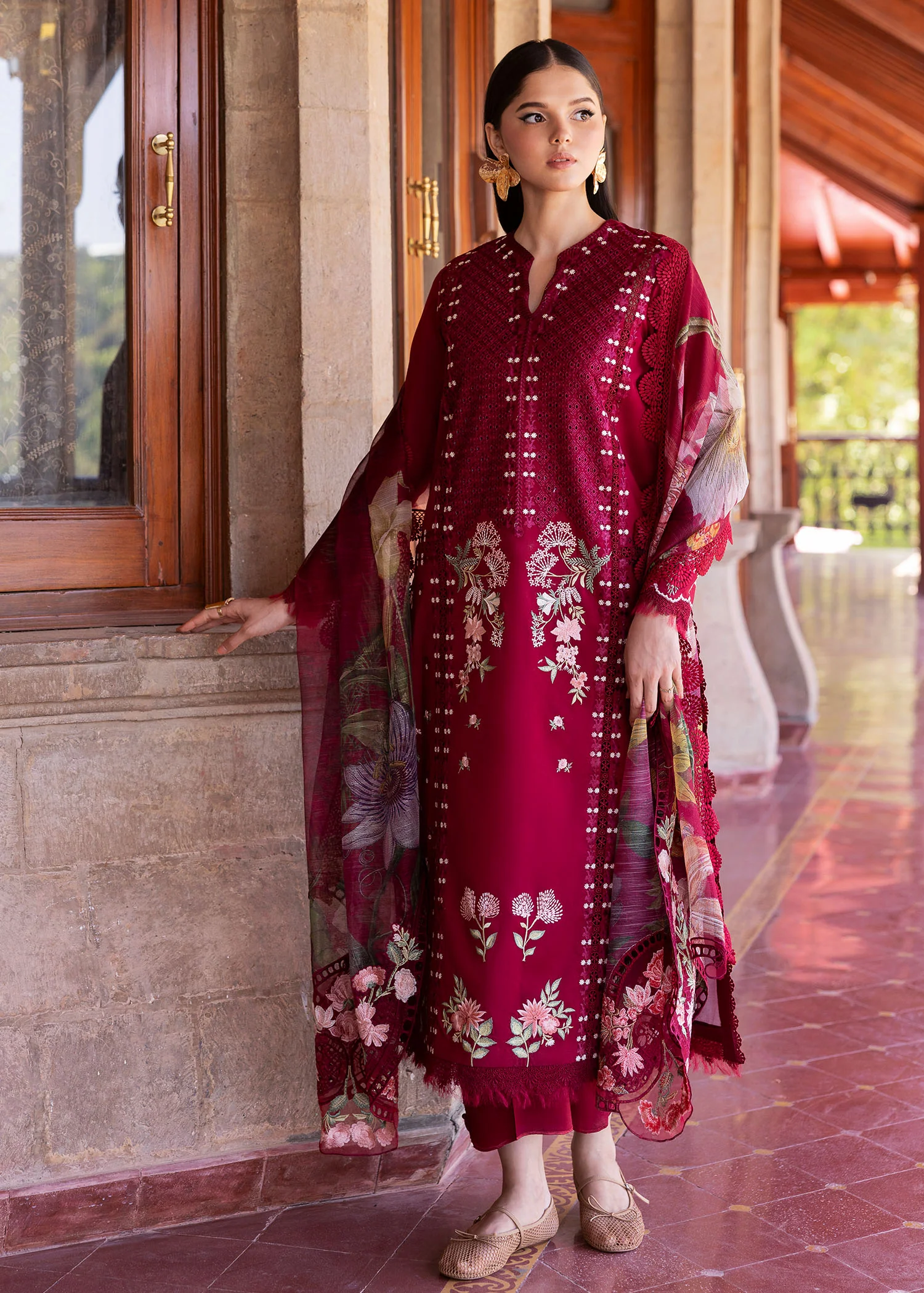 Saira Shakira Bloom Unstitched Lawn'25 || Hanging Gardens 2-A
