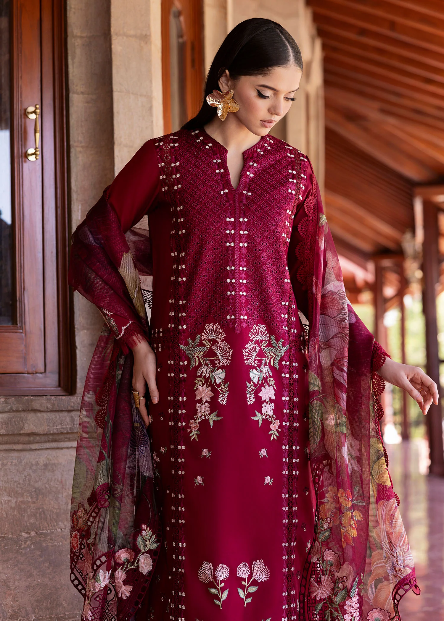 Saira Shakira Bloom Unstitched Lawn'25 || Hanging Gardens 2-A - Image 7