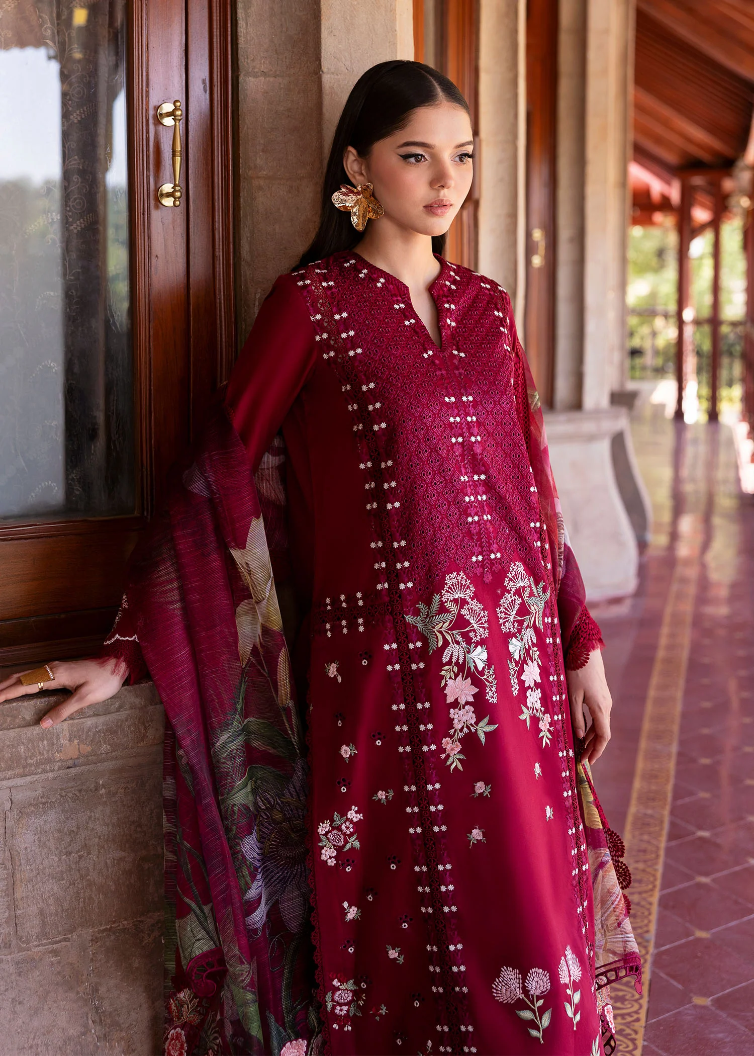 Saira Shakira Bloom Unstitched Lawn'25 || Hanging Gardens 2-A - Image 6