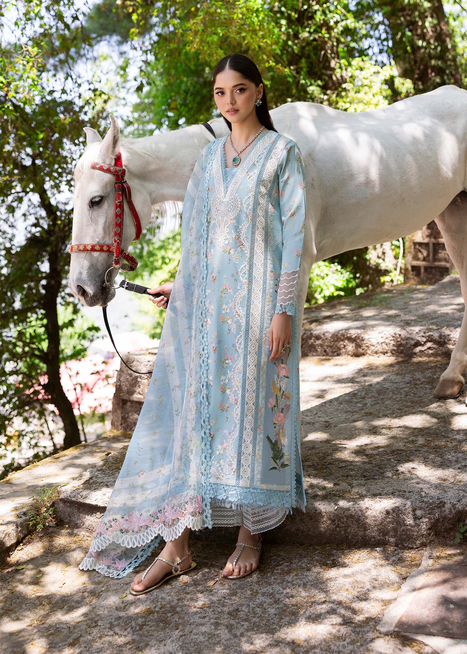 Saira Shakira Bloom Unstitched Lawn'25 || Sweet Opel 8-B - Image 4