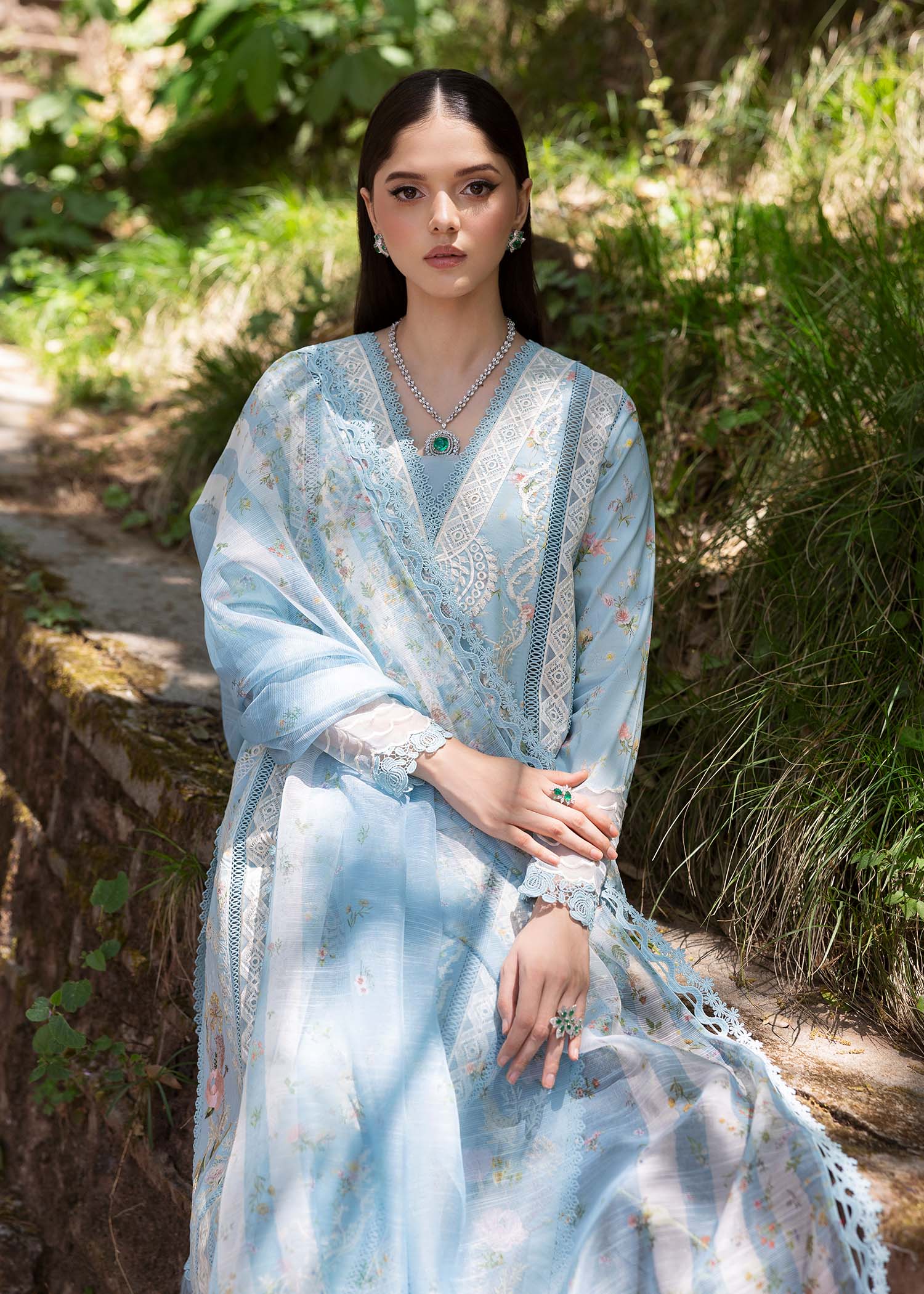 Saira Shakira Bloom Unstitched Lawn'25 || Sweet Opel 8-B - Image 3