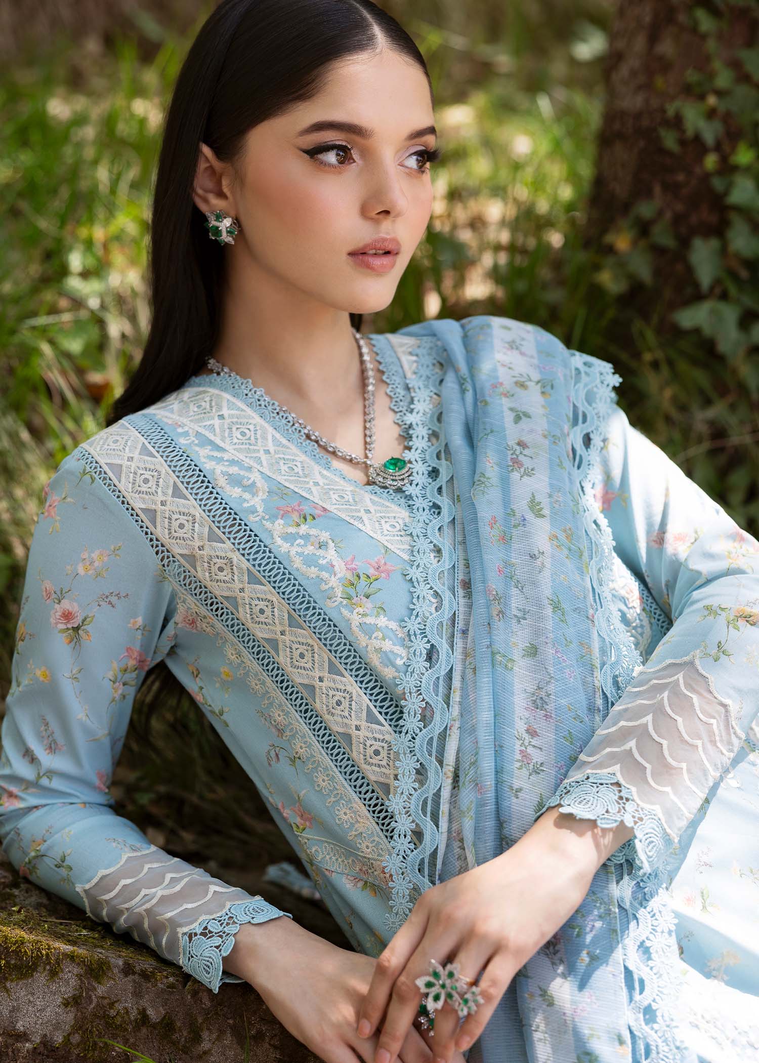 Saira Shakira Bloom Unstitched Lawn'25 || Sweet Opel 8-B - Image 2