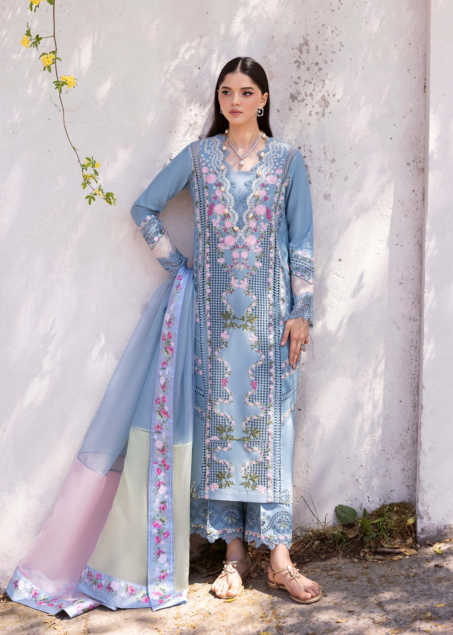 Saira Shakira Bloom Unstitched Lawn'25 || Zerene 1-B