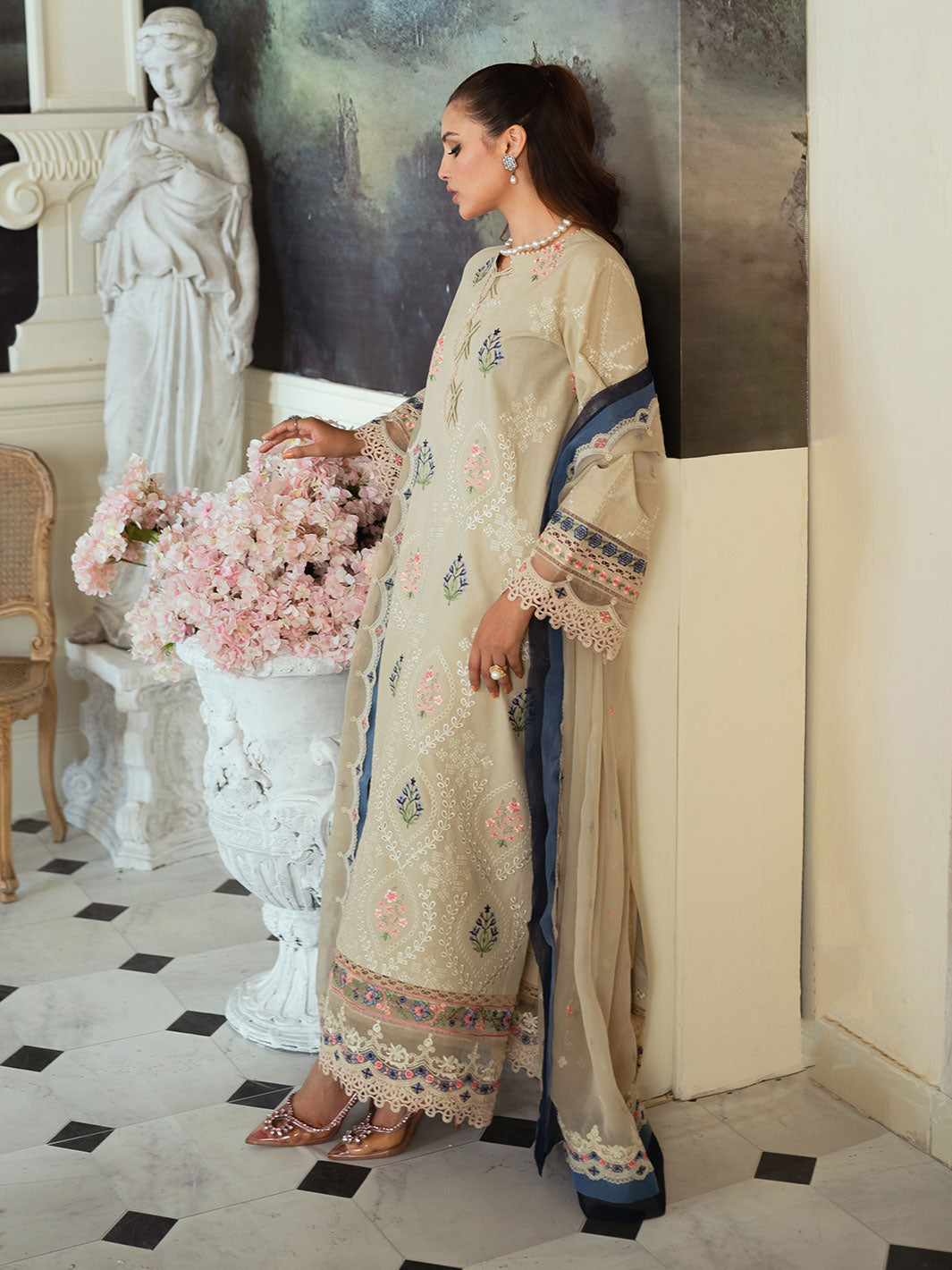 Faiza Faisal Celine Chikankari Eid Collection '24 | MIEL - Image 5