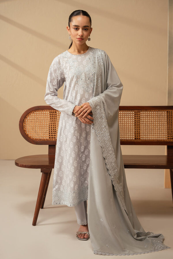 Cross Stitch 3 Piece Embroidered Lawn Suit | PEARL BLUE