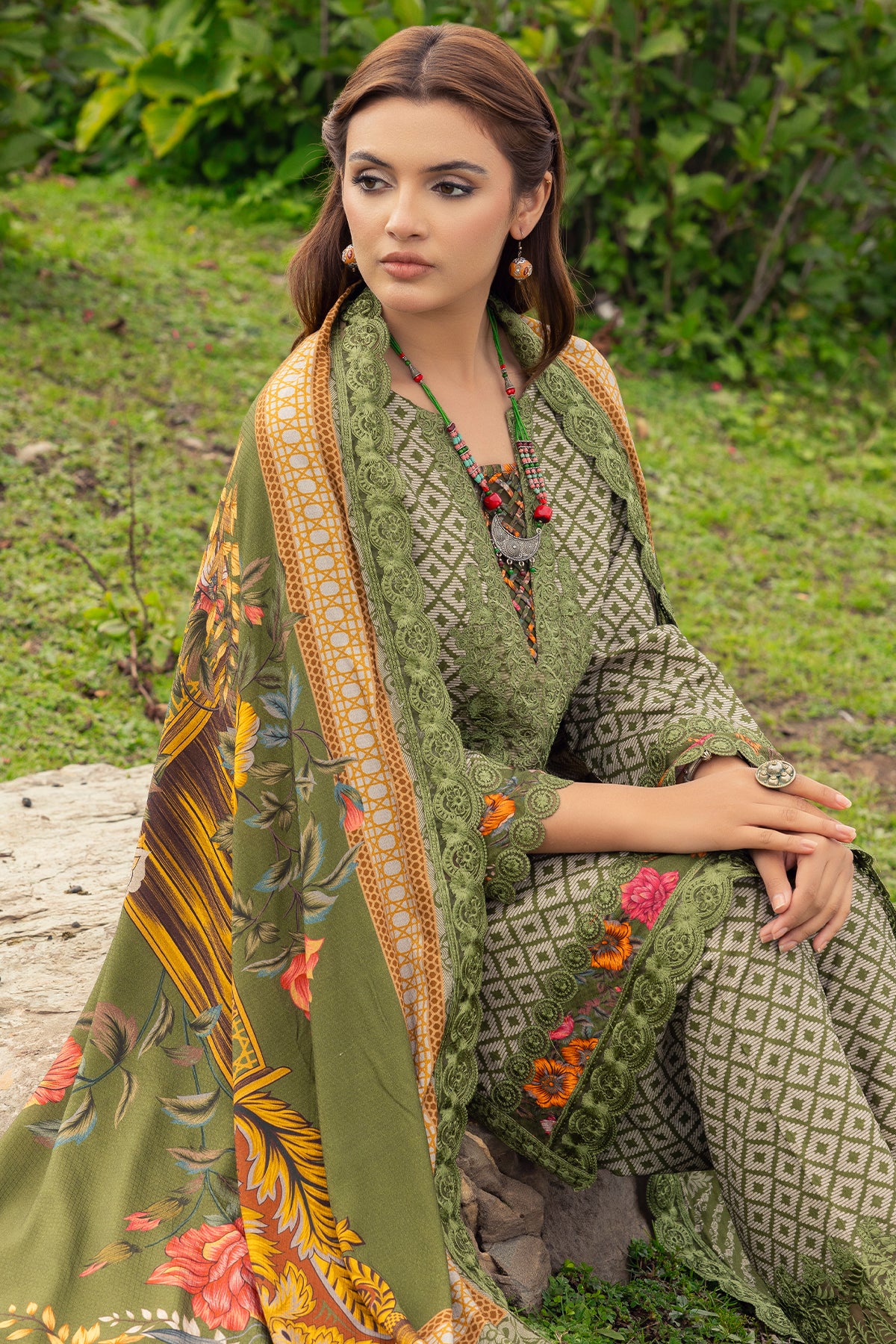 Charizma Fall Winter Shawl Collection | Combinations | | CCW4-08 - Image 3