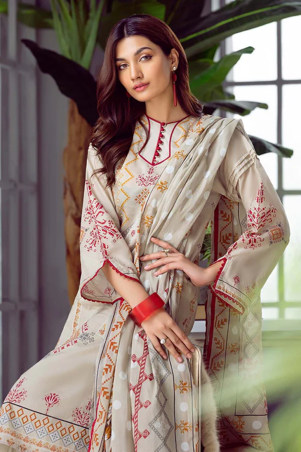 Gul Ahmed 3PC Unstitched Printed Lawn Suit CL-32107 B (GZ-499) - Image 3
