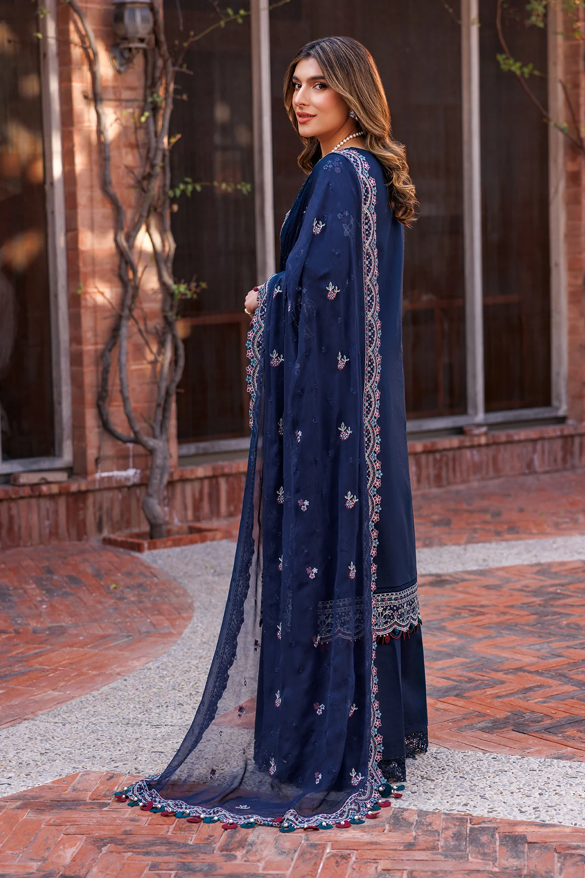 Kaavish Festive Lawn by Farasha | DEEP SAPPHIRE - Image 2