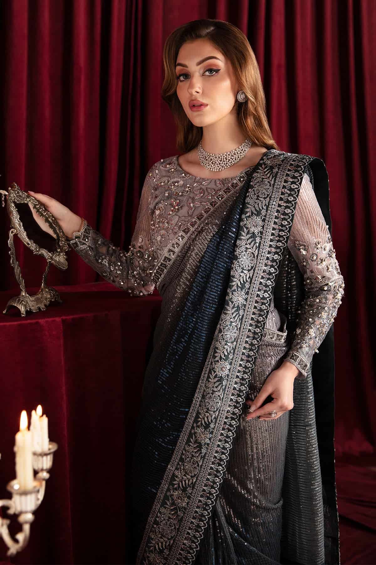 Nureh Elanora Chiffon 2024 | NEL-40 Saree - Image 7