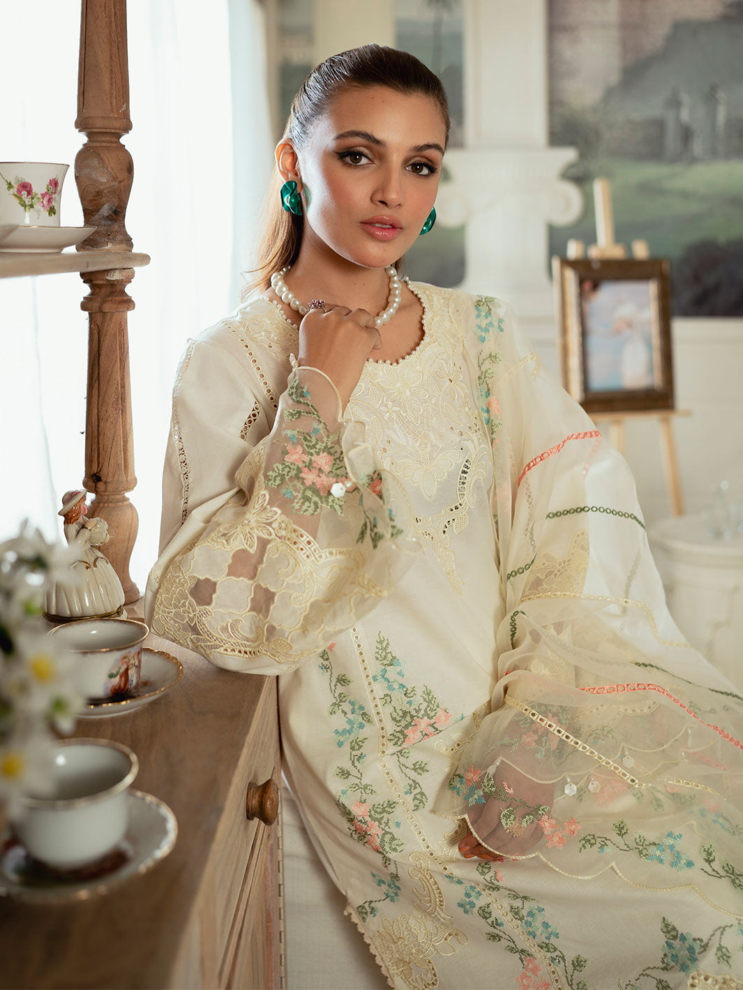 Faiza Faisal Celine Chikankari Eid Collection '24 | BELLA - Image 2