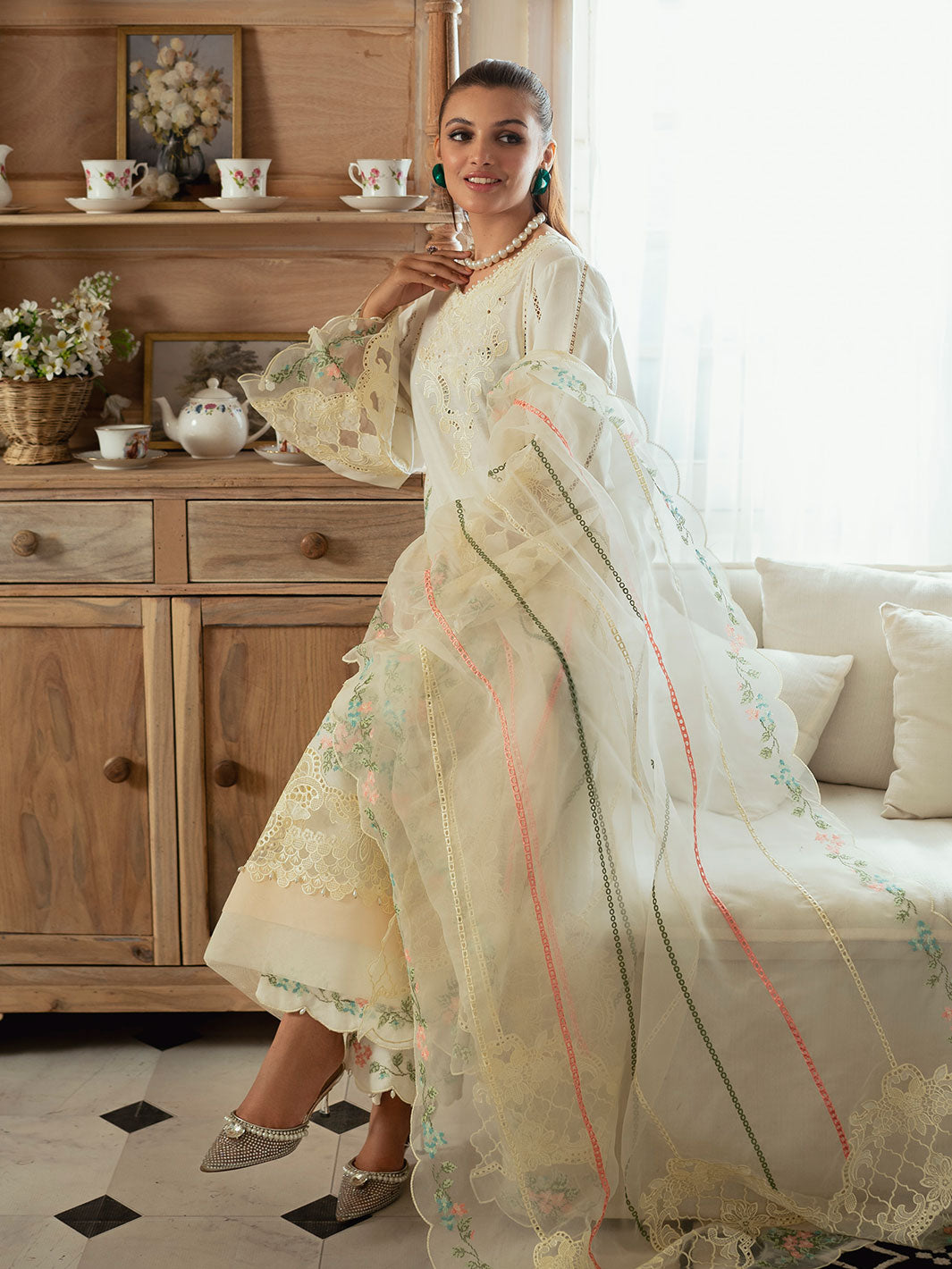 Faiza Faisal Celine Chikankari Eid Collection '24 | BELLA - Image 5