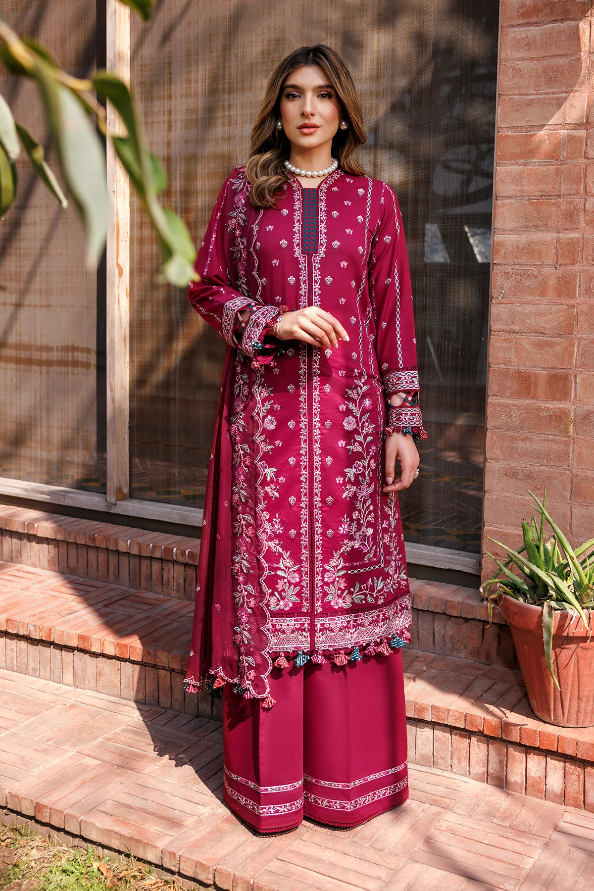 Kaavish Festive Lawn by Farasha | GARNET GLAM - Image 3