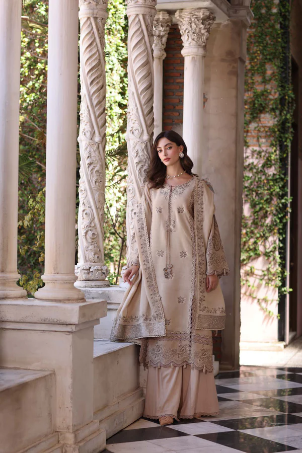 Noor Winter Pashmina Shawls'25 | Saadi Aasad || Caramel Mist - Image 4