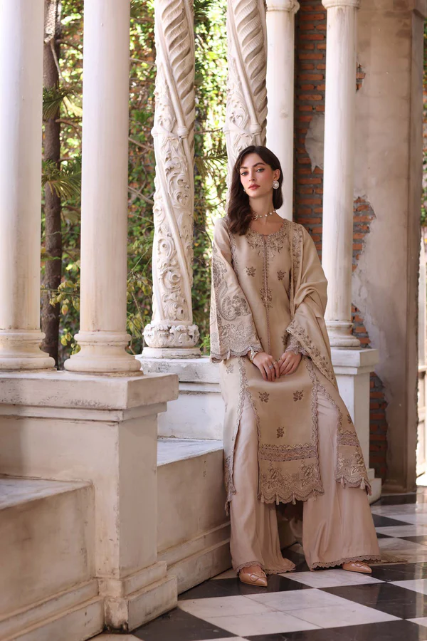 Noor Winter Pashmina Shawls'25 | Saadi Aasad || Caramel Mist - Image 2