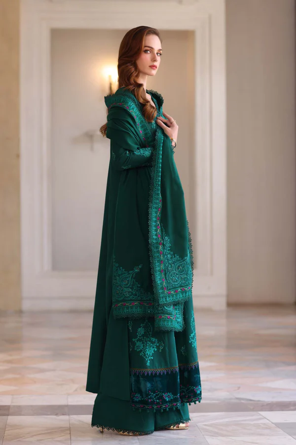 Noor Winter Pashmina Shawls'25 | Saadi Aasad || Emerald Reverie - Image 2