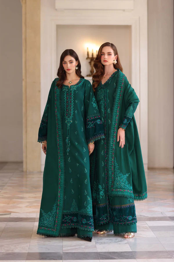 Noor Winter Pashmina Shawls'25 | Saadi Aasad || Emerald Reverie - Image 4