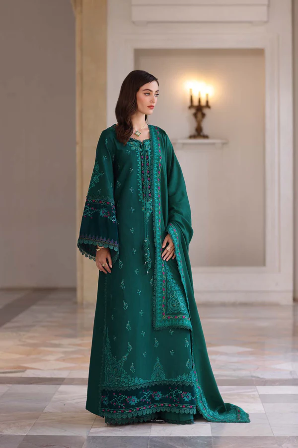 Noor Winter Pashmina Shawls'25 | Saadi Aasad || Emerald Reverie - Image 6
