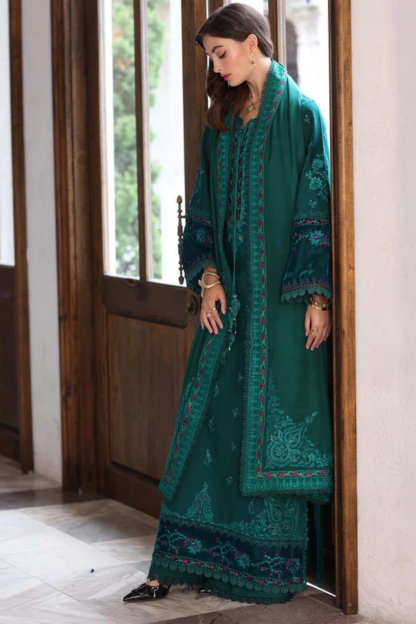 Noor Winter Pashmina Shawls'25 | Saadi Aasad || Emerald Reverie - Image 5