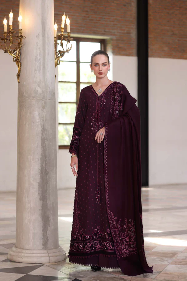 Noor Winter Pashmina Shawls'25 | Saadi Aasad || Damson