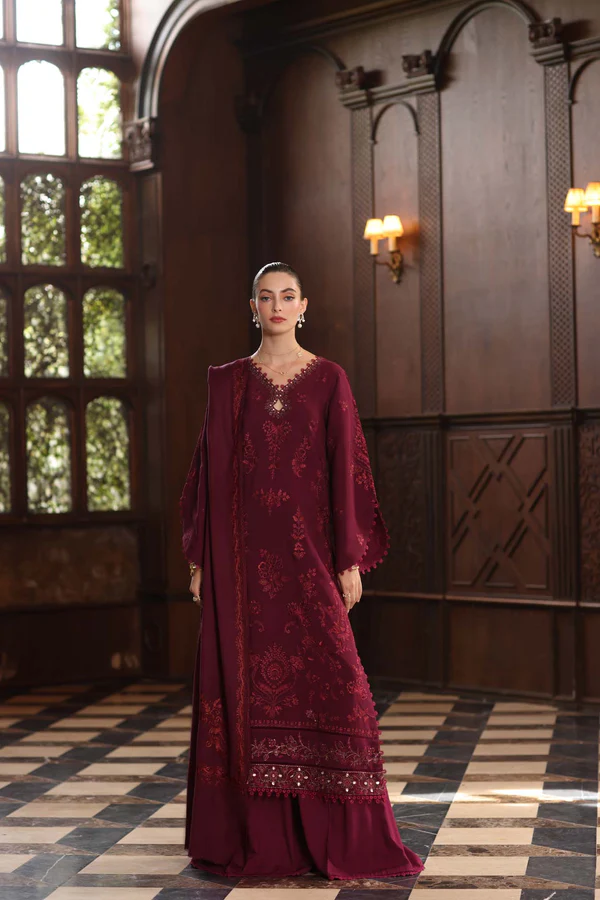 Noor Winter Pashmina Shawls'25 | Saadi Aasad || Royal Claret
