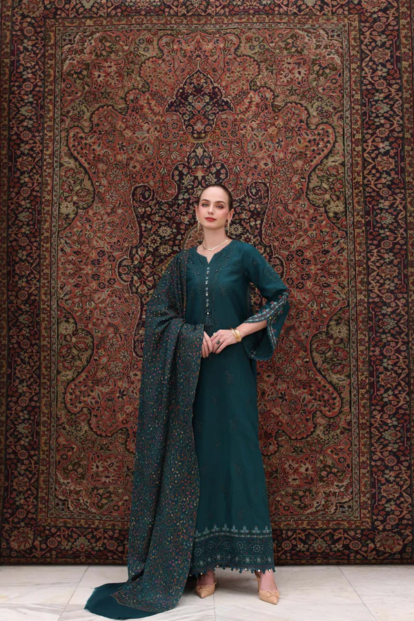 Noor Winter Pashmina Shawls'25 | Saadi Aasad || Teal Empress