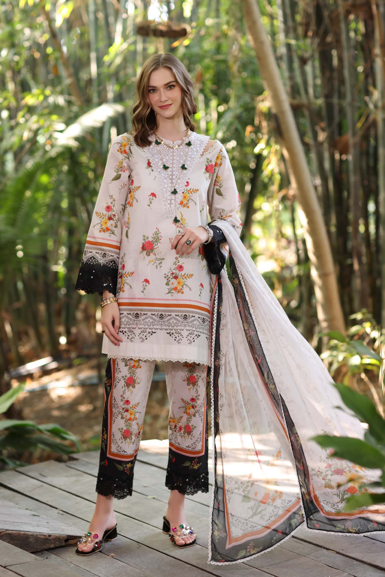Noor Eid Luxe Printedkari '25 by Saadia Aasad | D4-B