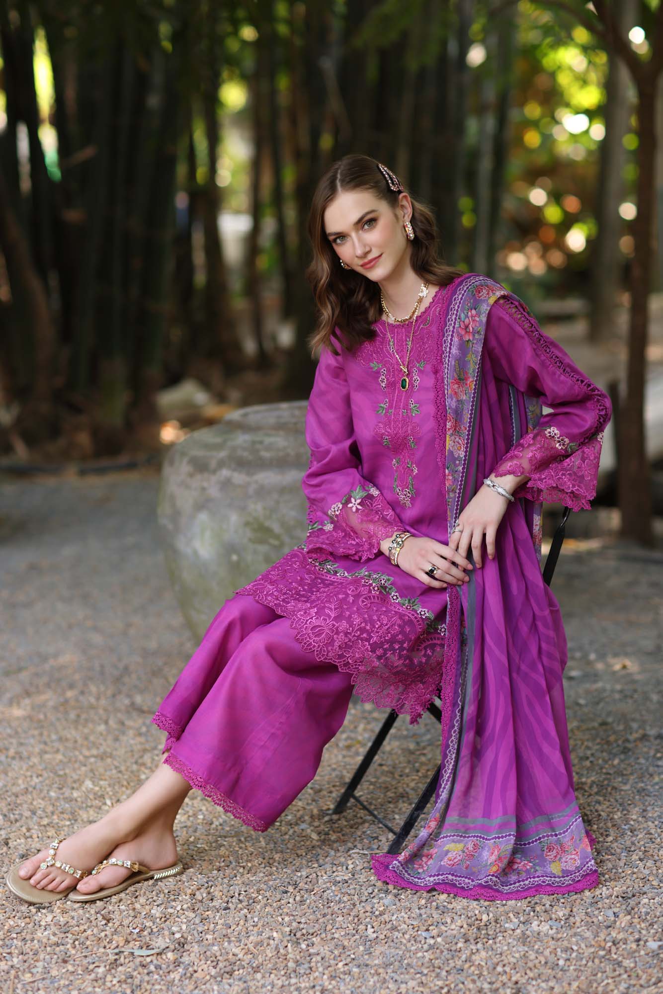 Noor Eid Luxe Printedkari '25 by Saadia Aasad | D1-A - Image 3