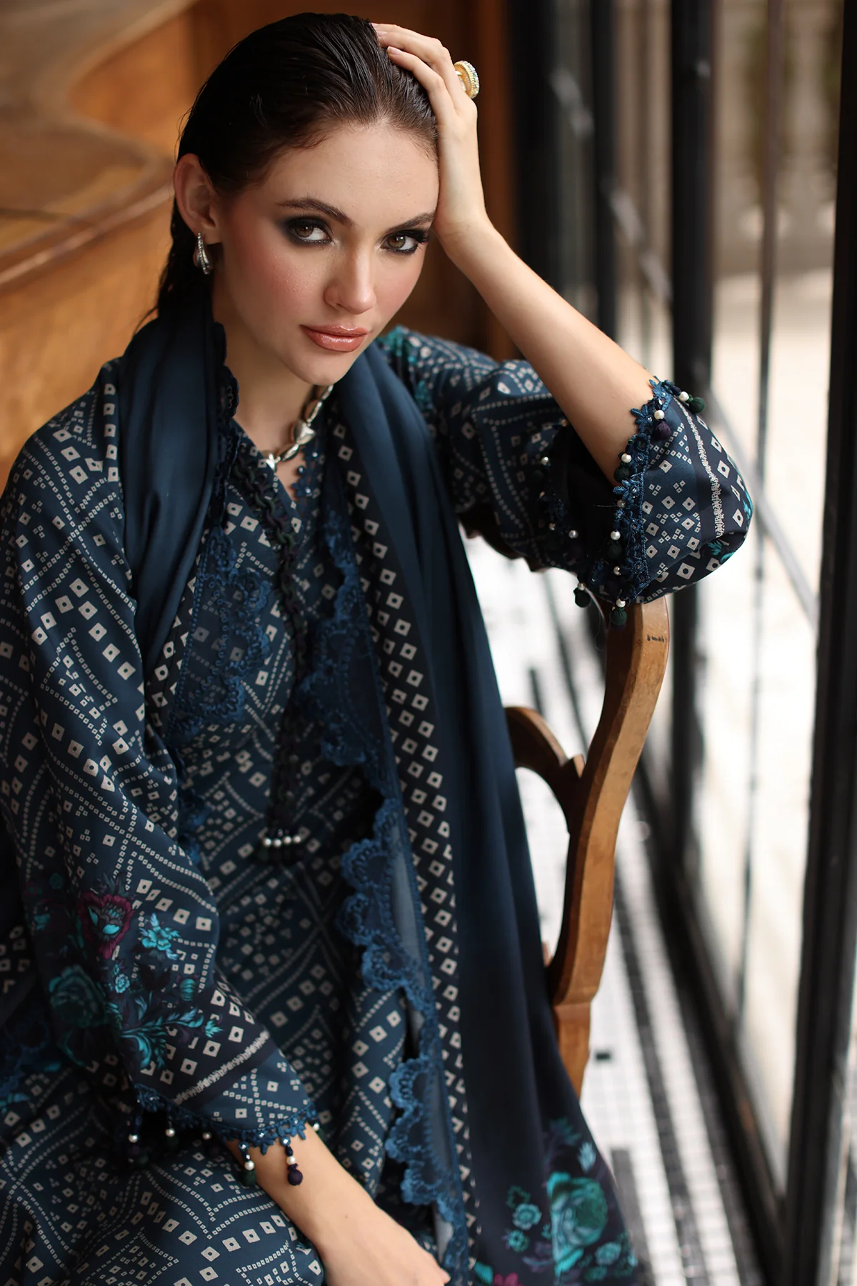 Charizma Embroidered Linen Collection'25 CCW6-20 - Image 2