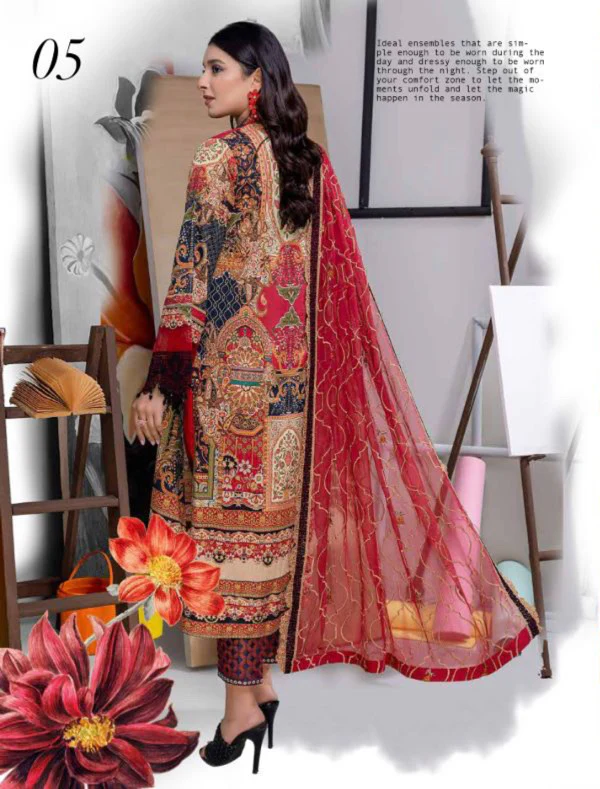 Adan's Libas Elsa Lawn Collection – D-05 (GZ-485) - Image 2