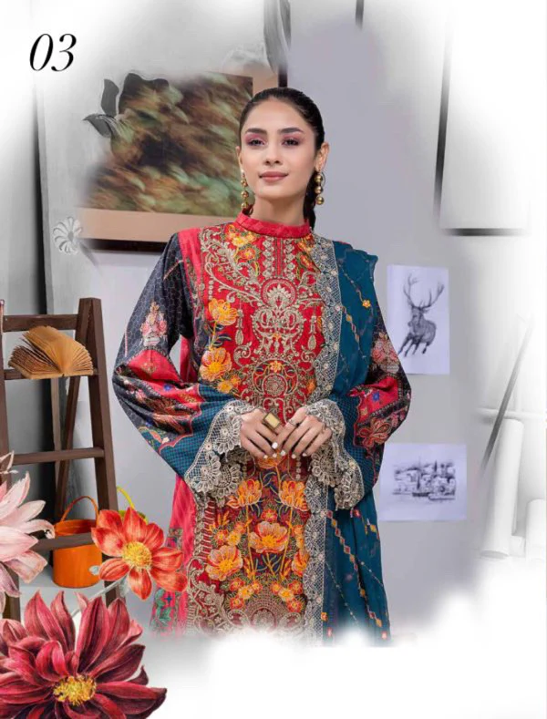 Adan's Libas Elsa Lawn Collection – D-03 (GZ-69) - Image 3