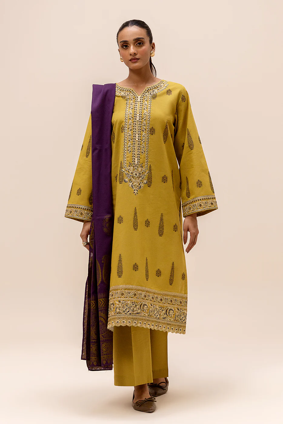 Beechtree Unstitched Winter Limited Edition | BT12406UN004450-MUSTARD-2000000265828-3PC