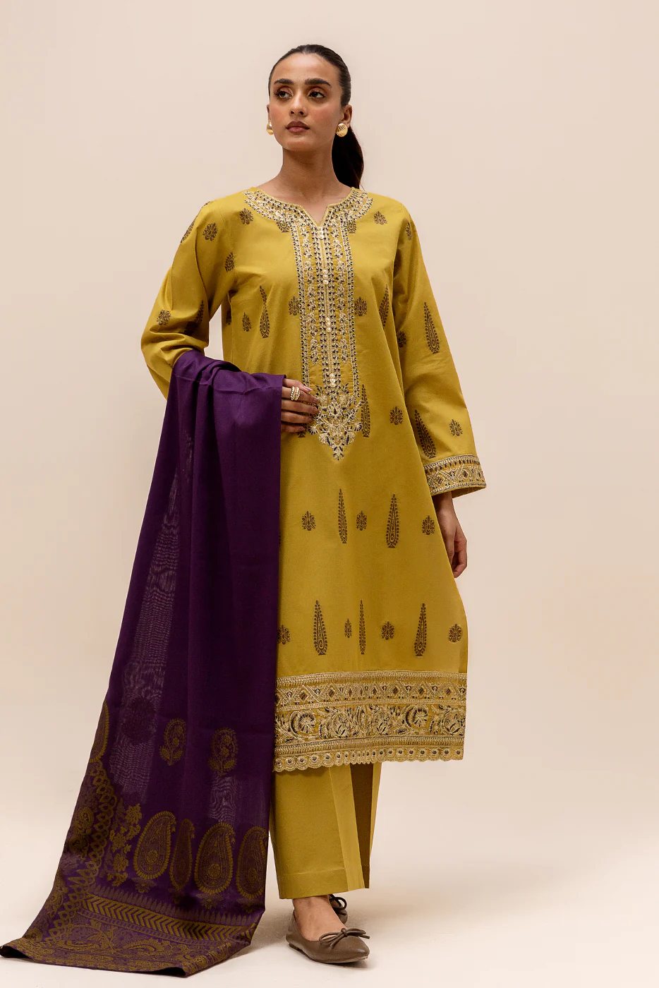 Beechtree Unstitched Winter Limited Edition | BT12406UN004450-MUSTARD-2000000265828-3PC - Image 4