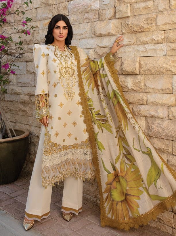 Rang Rasiya Carnation Embroidered Lawn | D-02 (GZ-166) - Image 2