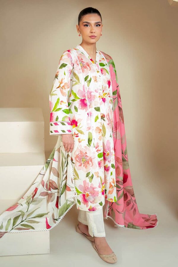 Daily Lawn by Cross Stitch 2024 | HAZEL WILLOW-3 PIECE LAWN SUIT (GZ-192)