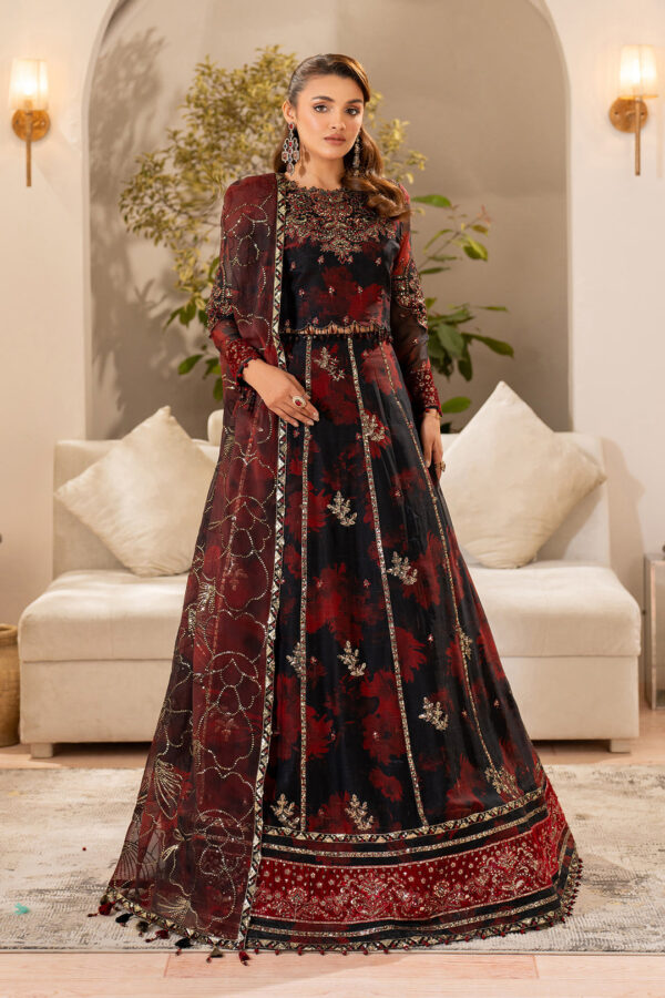 Alternative view of Alizeh Fleur Embroidered Printed Chiffon || AF-CH-2191 Talia