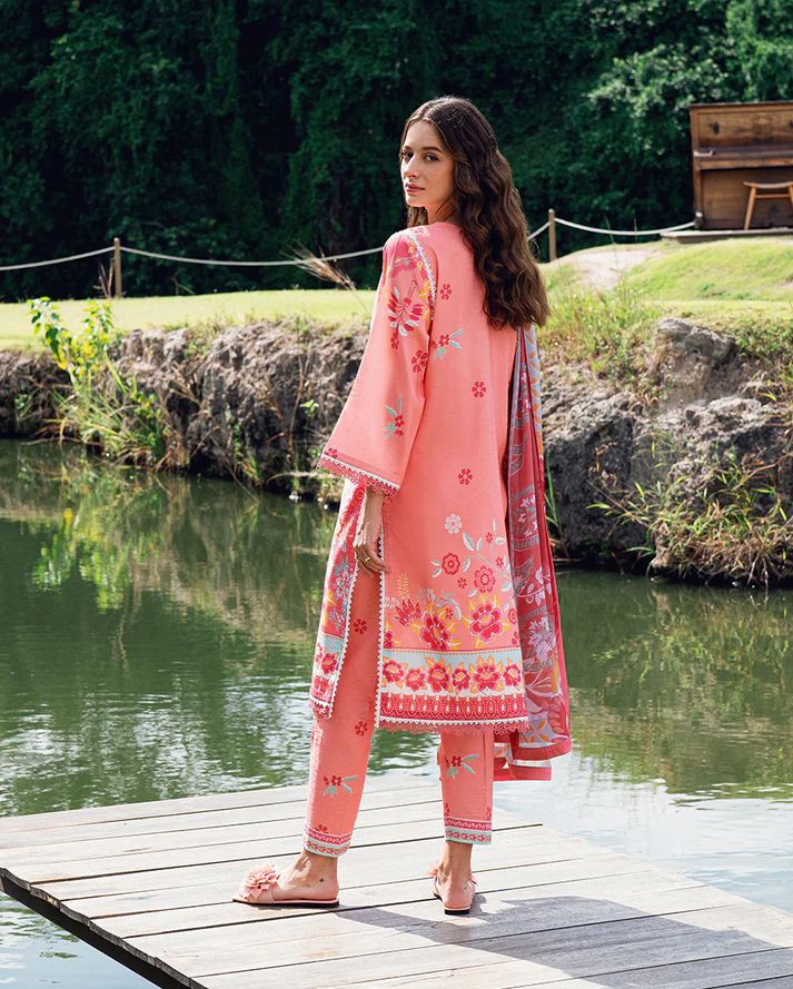 Roheenaz Garden veil Printed Lawn - Berry Glint - Image 5