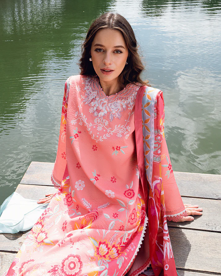 Roheenaz Garden veil Printed Lawn - Berry Glint - Image 3