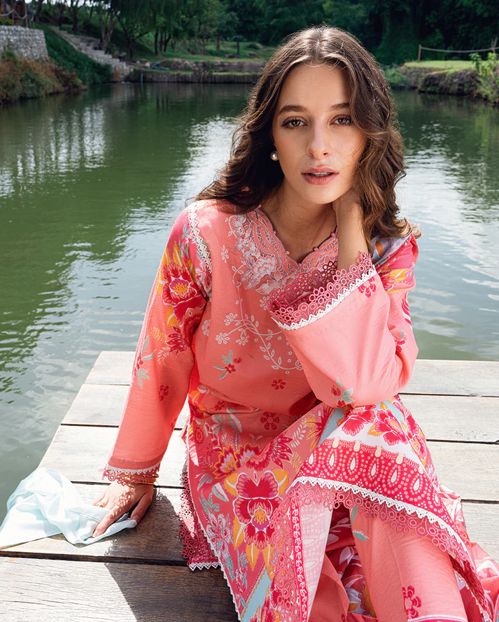 Roheenaz Garden veil Printed Lawn - Berry Glint - Image 2