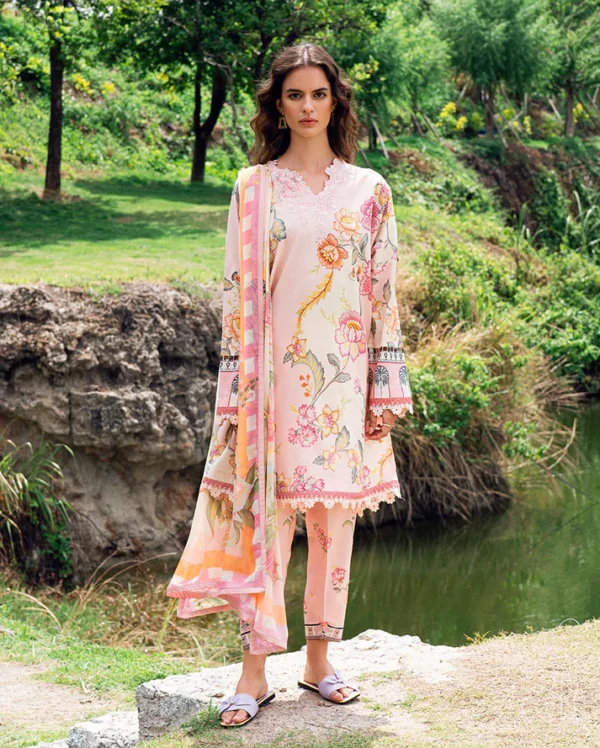 Roheenaz Garden veil Printed Lawn - Wildflower fluff
