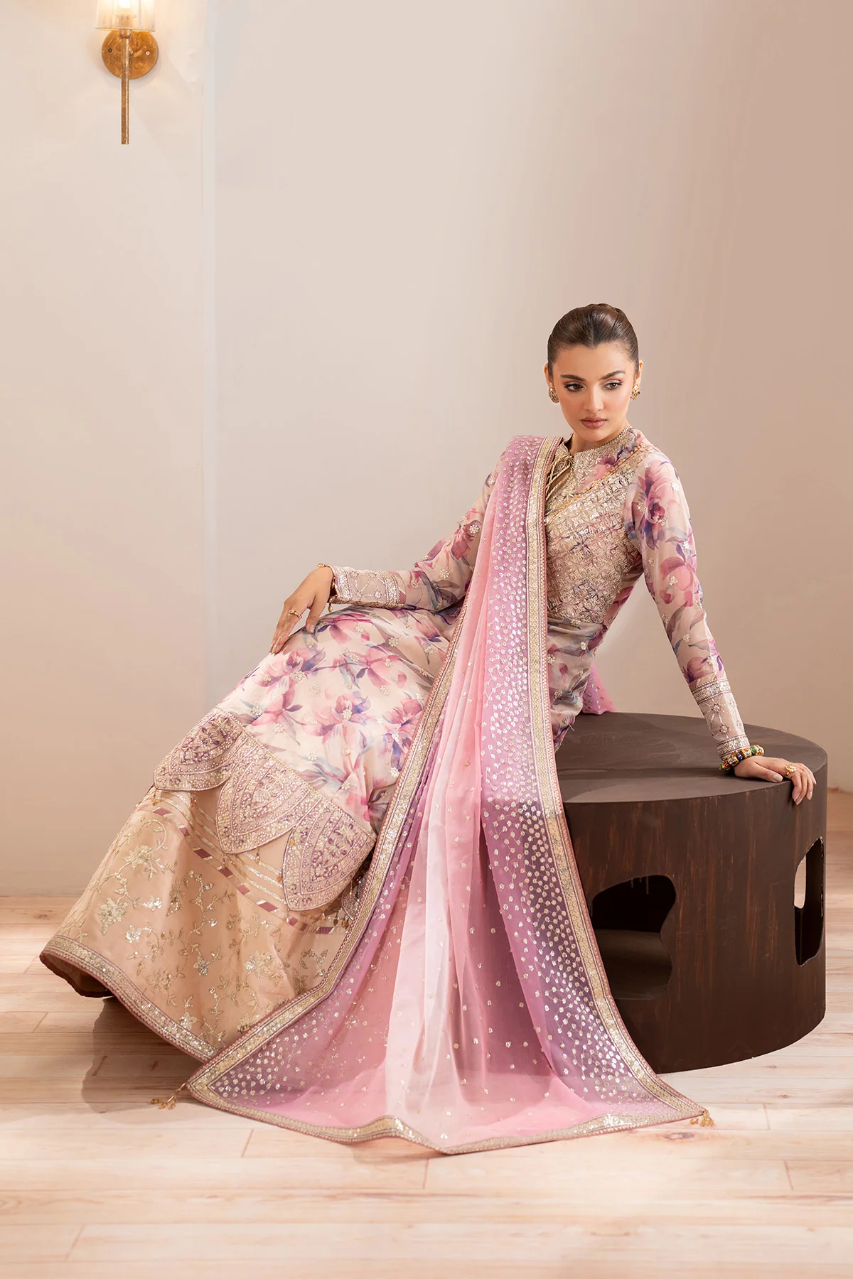 Alizeh Fleur Embroidered Printed Chiffon || AF-CH-2193-Dina - Image 2