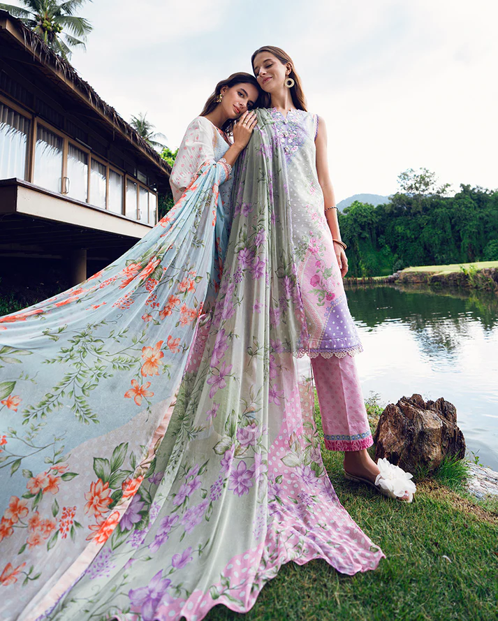 Roheenaz Garden veil Printed Lawn - Tulip Sugar - Image 4