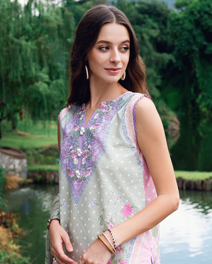 Roheenaz Garden veil Printed Lawn - Tulip Sugar - Image 2