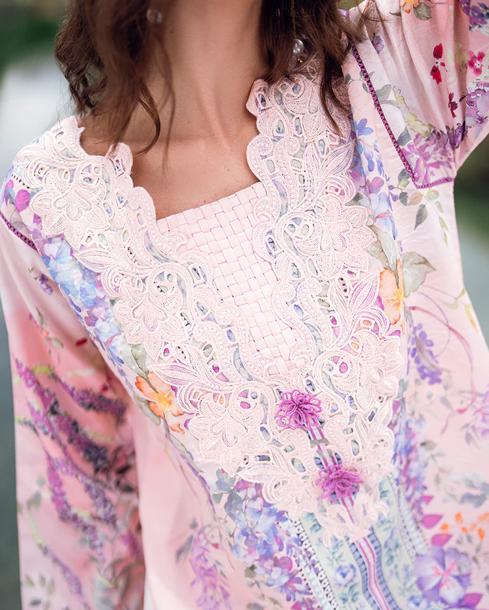Roheenaz Garden veil Printed Lawn - Lilac Dust - Image 2