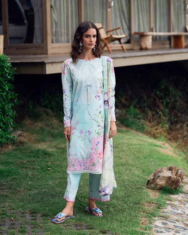 Roheenaz Garden veil Printed Lawn - Twilight Fizz