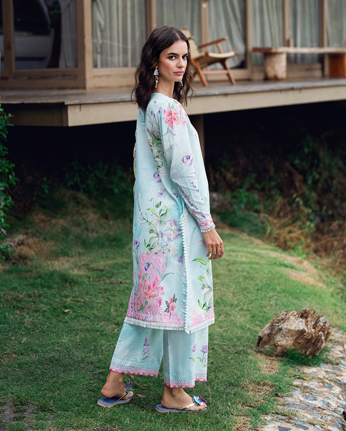 Roheenaz Garden veil Printed Lawn - Twilight Fizz - Image 4