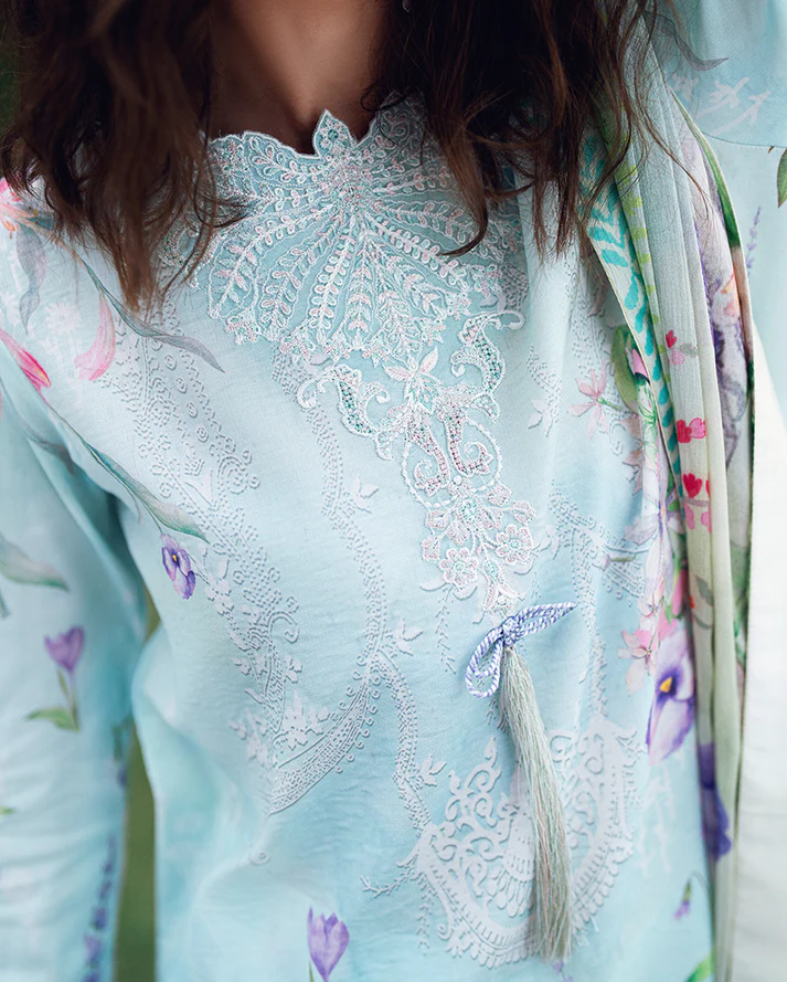 Roheenaz Garden veil Printed Lawn - Twilight Fizz - Image 3