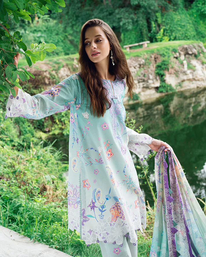 Roheenaz Garden veil Printed Lawn - Jazmine Haze. - Image 4