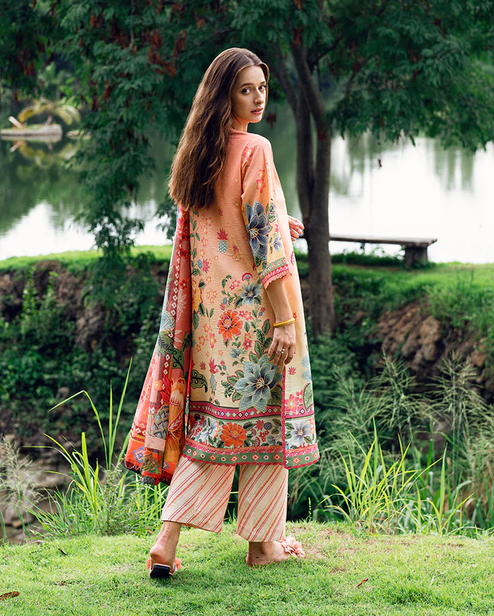 Roheenaz Garden veil Printed Lawn - Petal Glaze - Image 5
