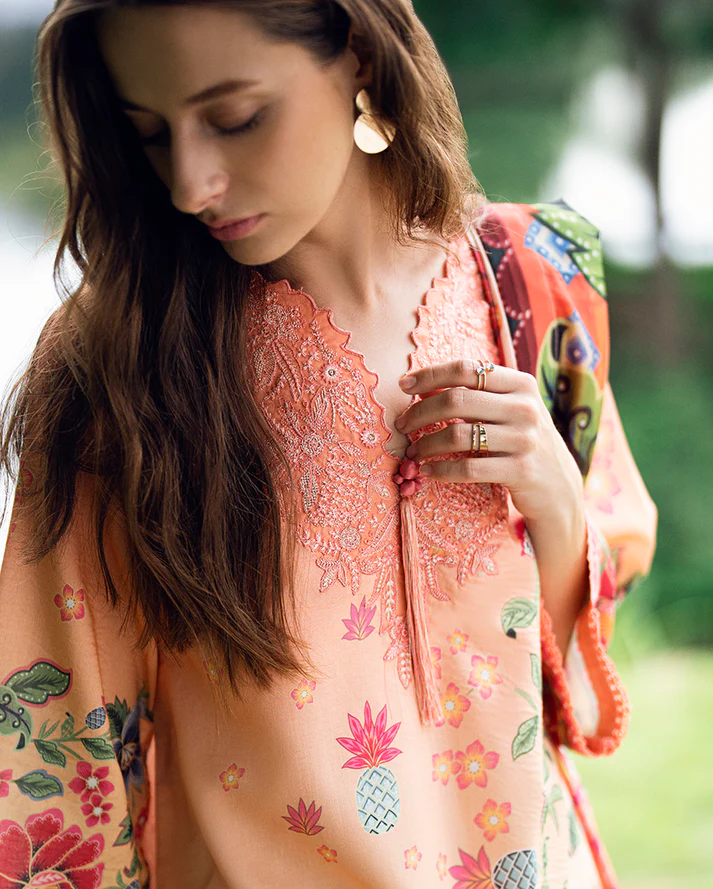 Roheenaz Garden veil Printed Lawn - Petal Glaze - Image 3