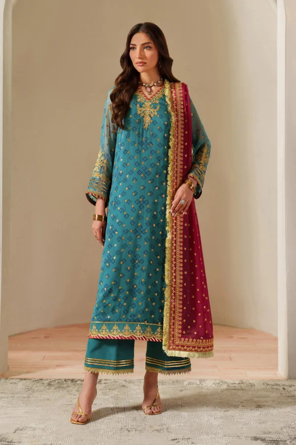 Alizeh Fleur Embroidered Printed Chiffon || AF-CH-2192-Elaira